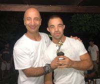 Riccardo Cadeo con il Presidente dei Mustangs Mantova, Antonio Battista